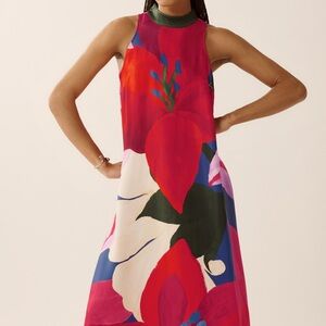 Anthropologie Farm Rio Halter Maxi Dress, Size Large